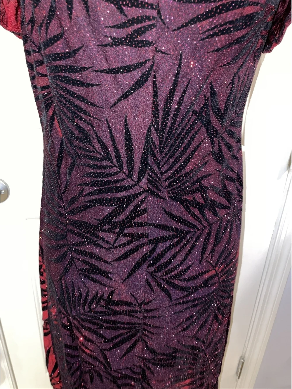 Vintage Rampage CDC Petites Ruched Bust Red & Black Dress Sparkle Size 10